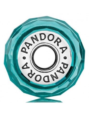 Charm Pandora plata y murano Verde-Azulado 791655