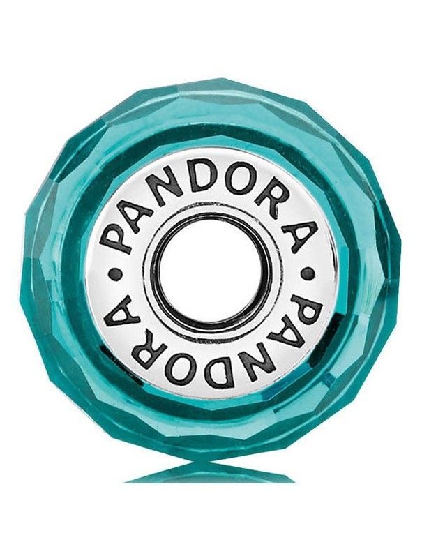 Charm Pandora plata y murano Verde-Azulado 791655
