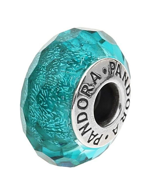 Charm Pandora plata y murano Verde-Azulado 791655