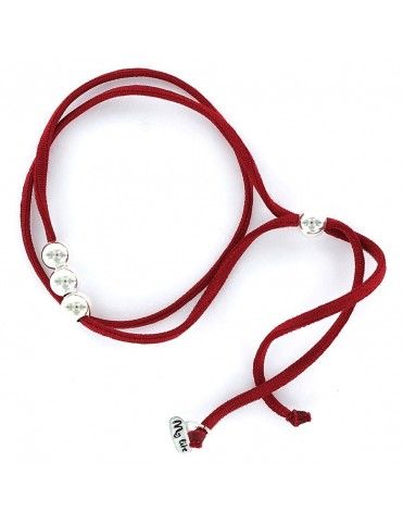 Pulsera plata y seda Mujer My life 9088571