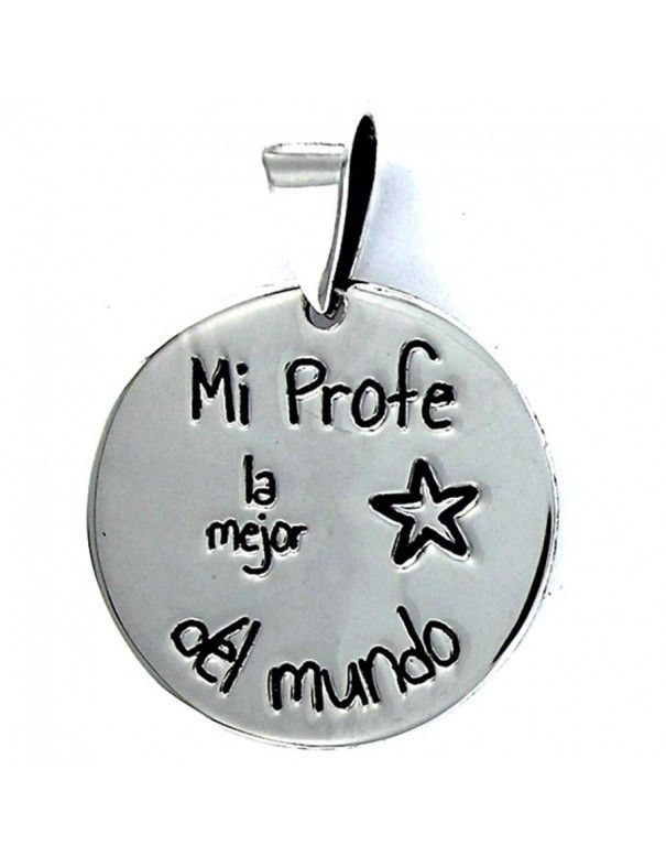 Collar Plata Mujer Mi profe la mejor del mundo 9088115