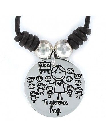 Collar Plata Mujer Te queremos profe 9088117