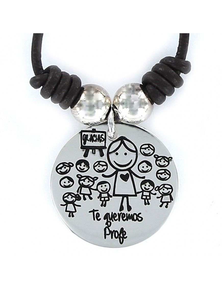 Collar Plata Mujer Te queremos profe 9088117