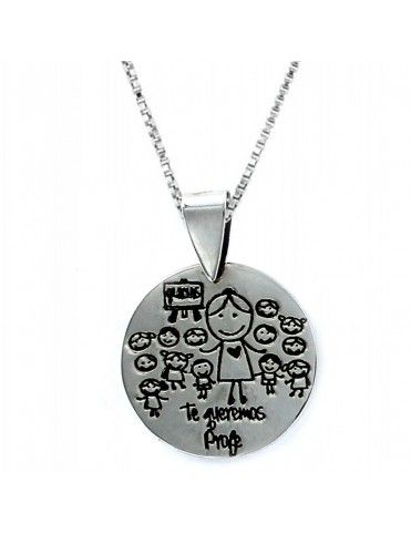 Collar Plata Mujer Te queremos profe 9088116