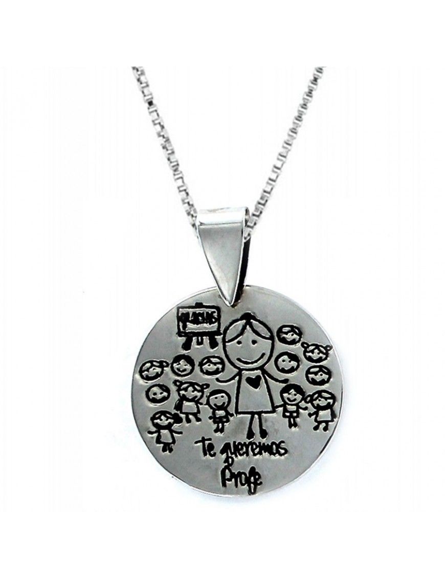 Collar Plata Mujer Te queremos profe 9088116