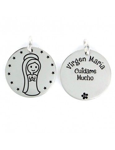 Colgante Plata Mujer Virgen María Cuídame mucho 9095057