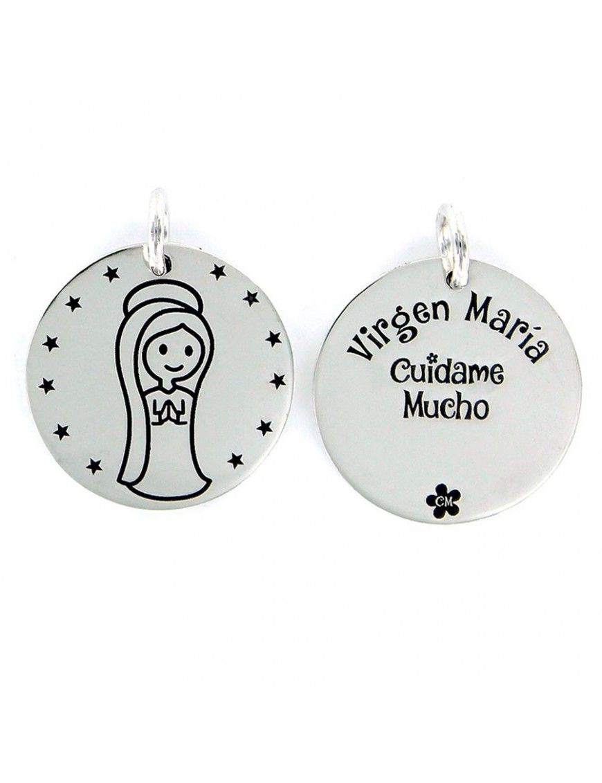 Colgante Plata Mujer Virgen María Cuídame mucho 9095057
