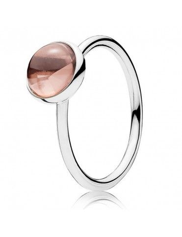 Anillo Pandora Plata Gota Poética Rubor Rosa 191027NBP-54
