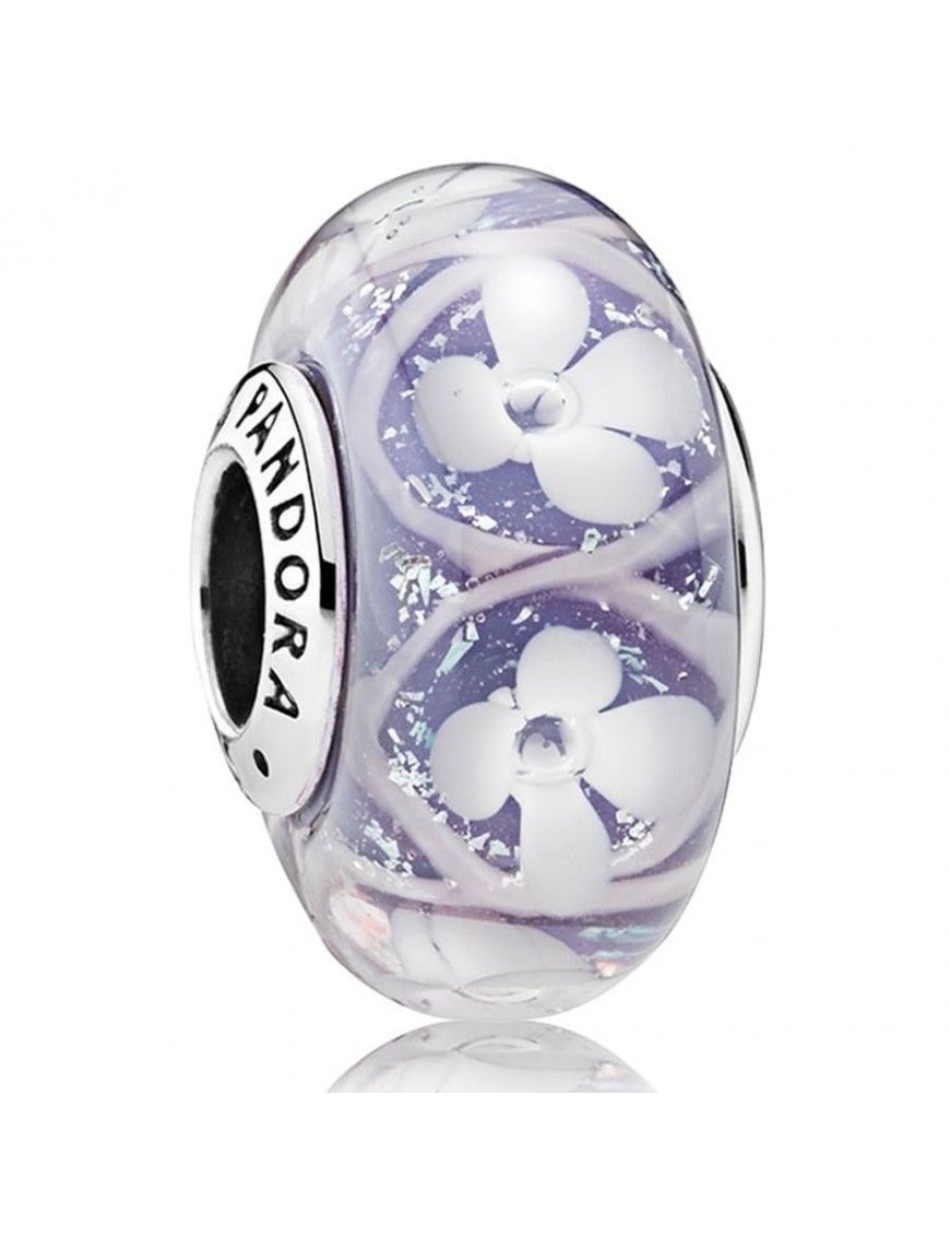 Charm Pandora Plata Murano Campo de Flores Morado 791667