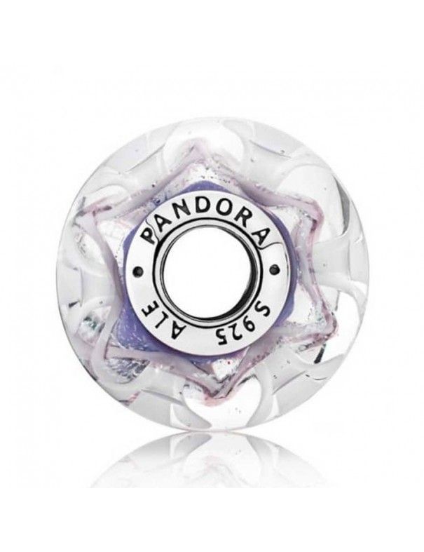 Charm Pandora Plata Murano Campo de Flores Morado 791667