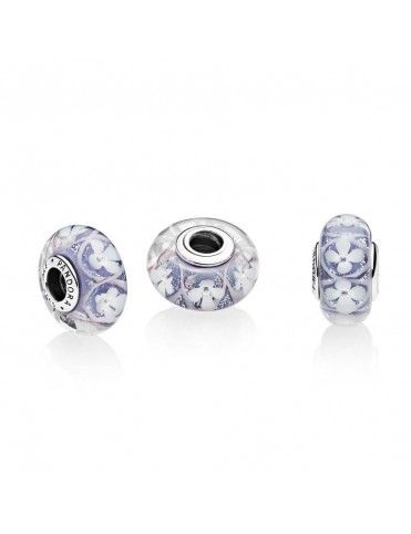 Charm Pandora Plata Murano Campo de Flores Morado 791667