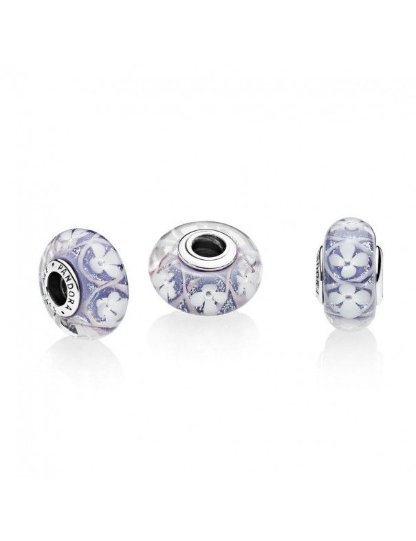 Charm Pandora Plata Murano Campo de Flores Morado 791667