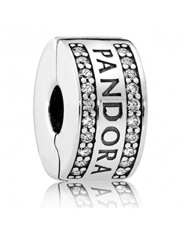 Charm Clip Pandora Plata y circonitas Logo Pandora 792056CZ