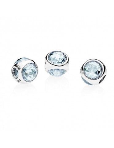 Charm Pandora Plata y circonita Gota Radiante Azul Agua 792095NAB