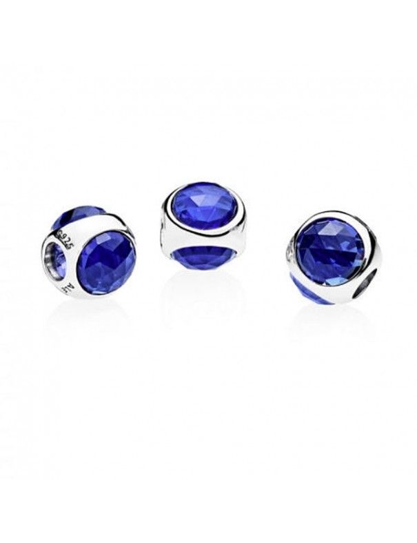 Charm Pandora Plata y circonita Gota Radiante Azul Royal 792095NCB