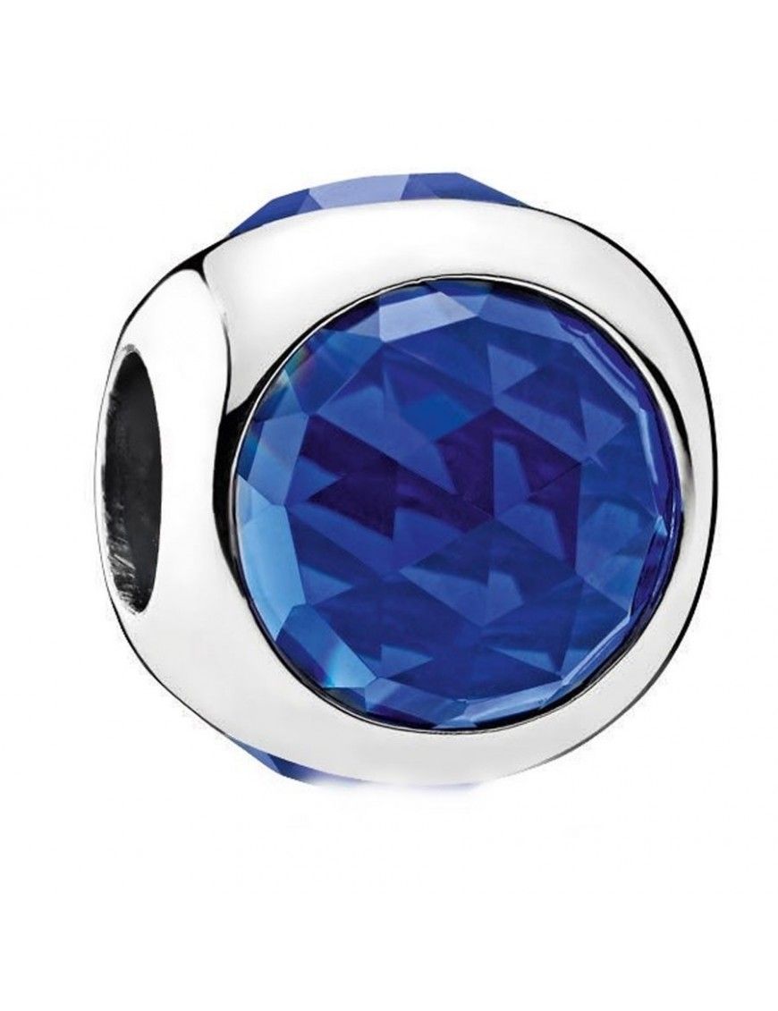 Charm Pandora Plata y circonita Gota Radiante Azul Royal 792095NCB