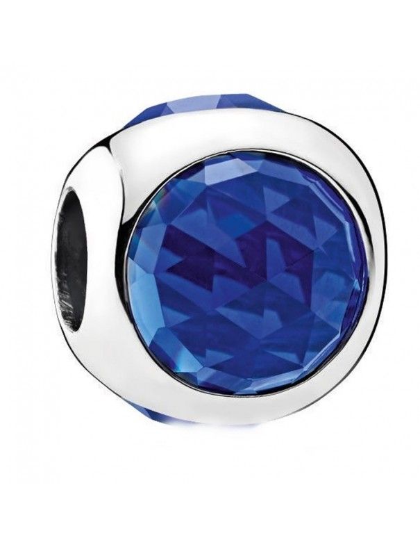 Charm Pandora Plata y circonita Gota Radiante Azul Royal 792095NCB