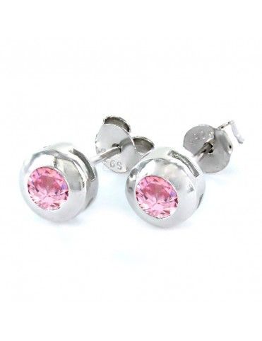 Pendientes Plata Mujer Chatón Rosa 9097669