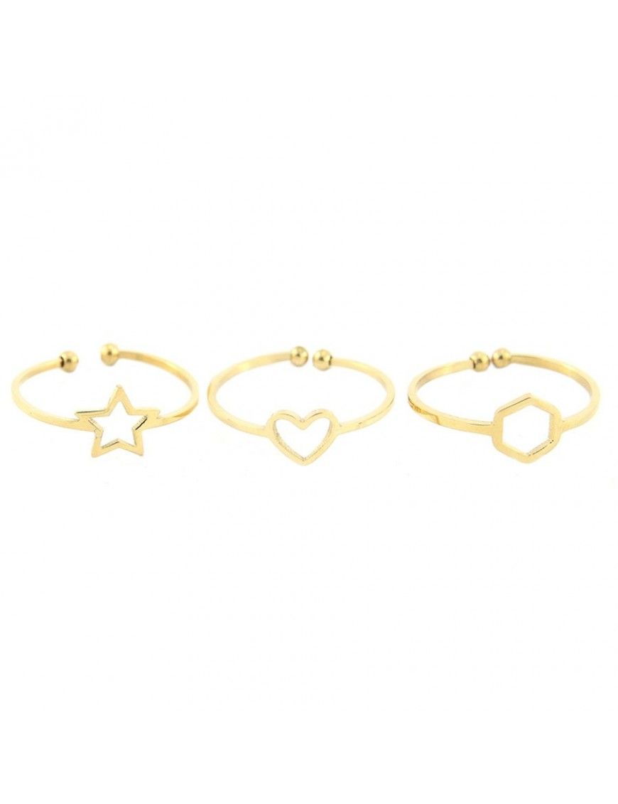Set de Anillos Anartxy Acero Mujer AAN203