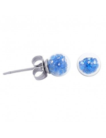 Pendientes Anartxy Acero Cristales azules Mujer APE579