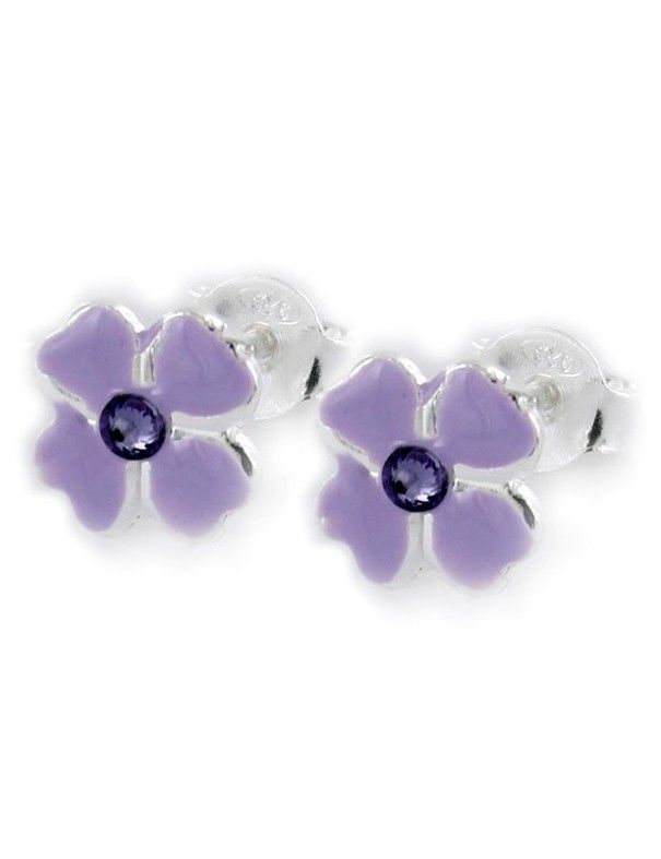Pendientes Plata Niña Margaritas Moradas 9097266