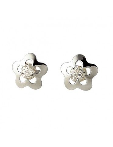 Pendientes Oro Blanco 18Kts Niña 61B1202/4