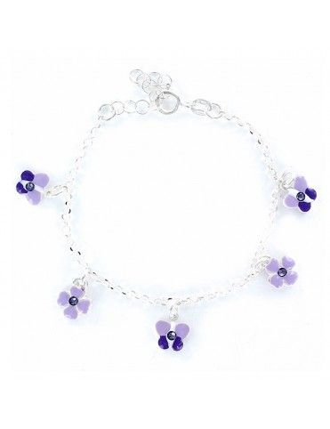 Pulsera Plata Niña Flores y mariposas 9097267