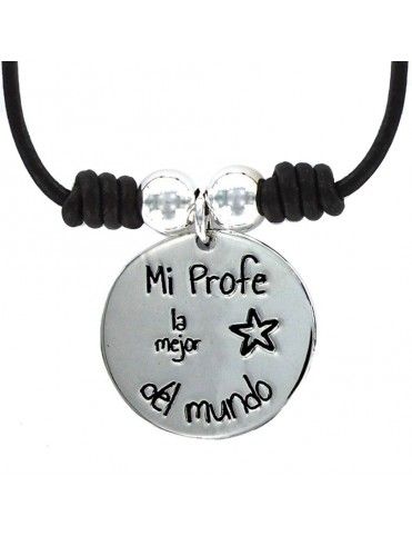Collar Plata Mujer Mi profe es la mejor 9087307