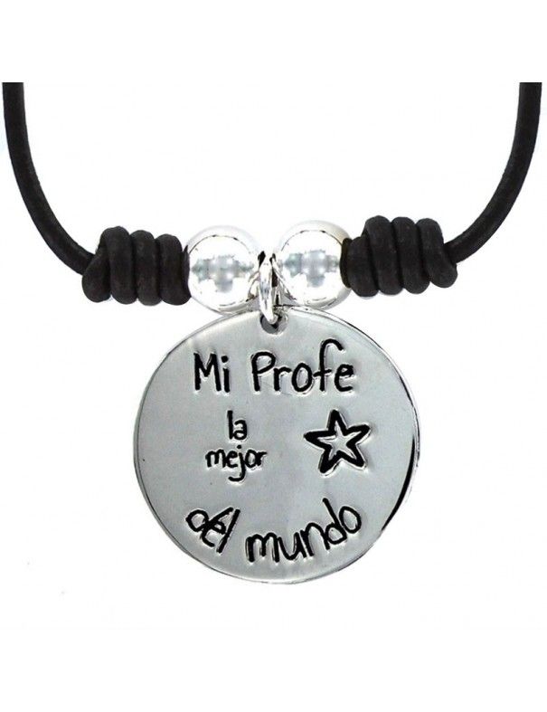 Collar Plata Mujer Mi profe es la mejor 9087307