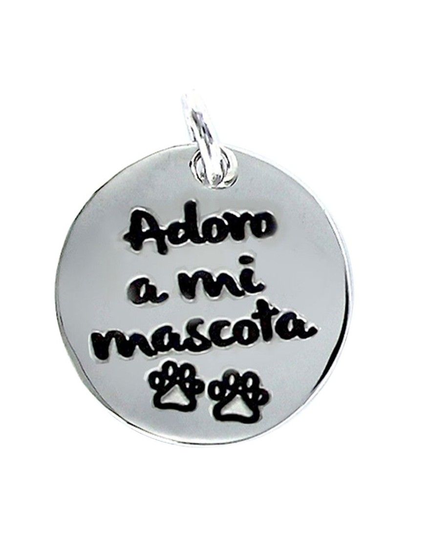 Colgante plata Mujer Adoro a mi mascota 9088073