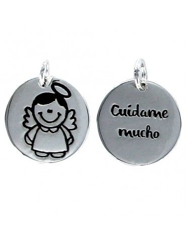 Colgante plata Mujer Ángel cuídame mucho 9087099
