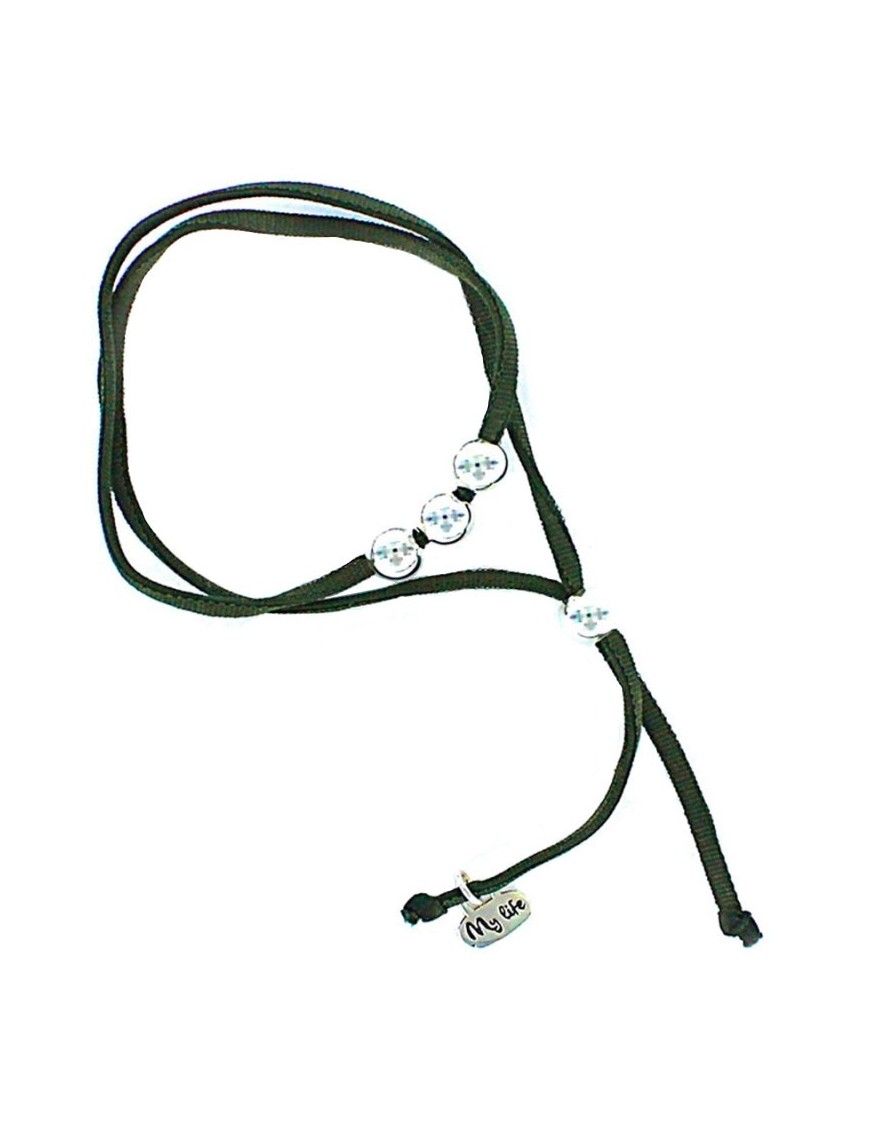 Pulsera plata y seda Mujer My life 9086393