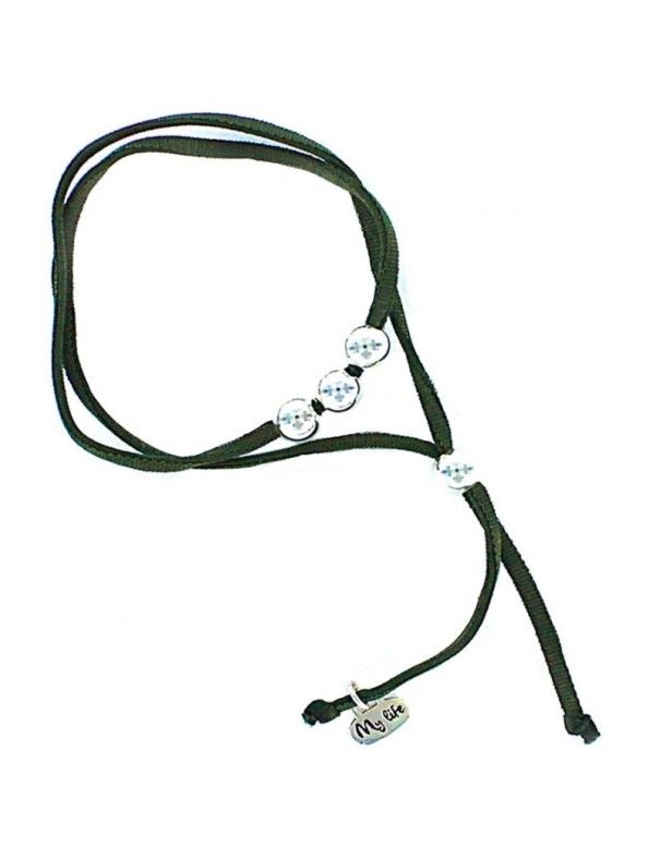 Pulsera plata y seda Mujer My life 9086393