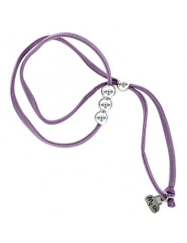 Pulsera plata y seda Mujer My life 9086395