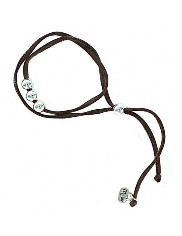 Pulsera plata y seda Mujer My life 9086396