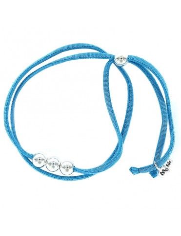 Pulsera plata y seda Mujer My life 9088569