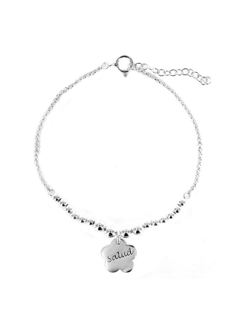 Pulsera plata Mujer Flor 9092266