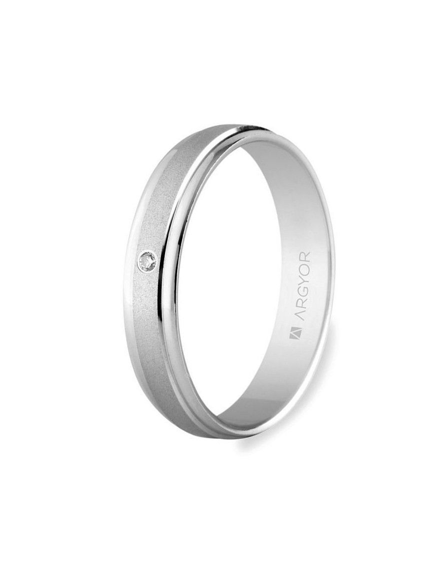Alianza Oro blanco 18K Diamante 18-5B40044D