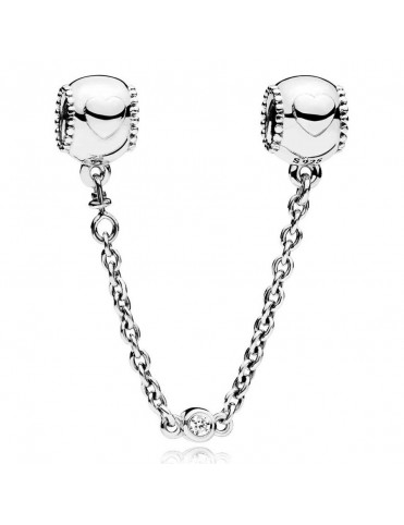 Cadena seguridad Pandora Plata Corazones 796457CZ-05