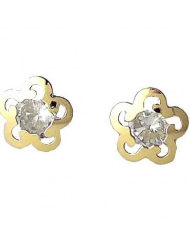 Pendientes Oro 18 Klts. niña flor calada 61A3311