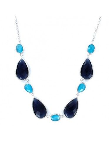 Collar Plata Mujer Piedras facetadas 9100510