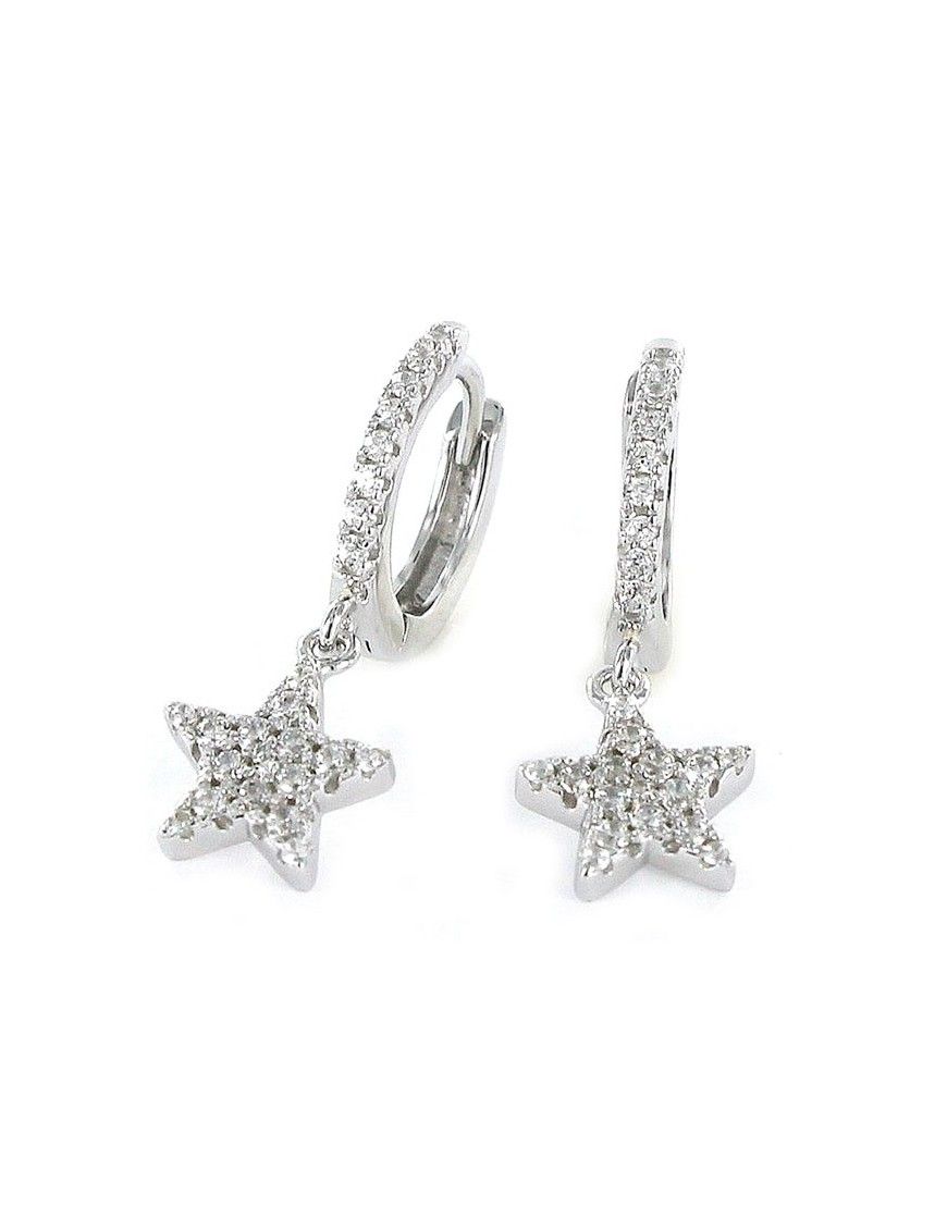 Pendientes Plata Mujer Aro  Estrella 9101667