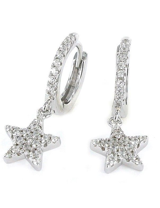 Pendientes Plata Mujer Aro  Estrella 9101667