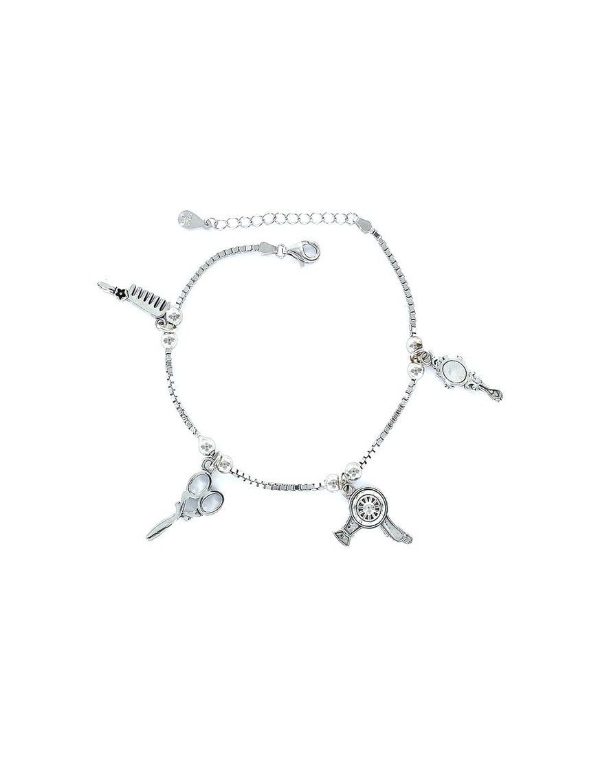 Pulsera Plata Mujer peluquera 4 colgantes 9101765