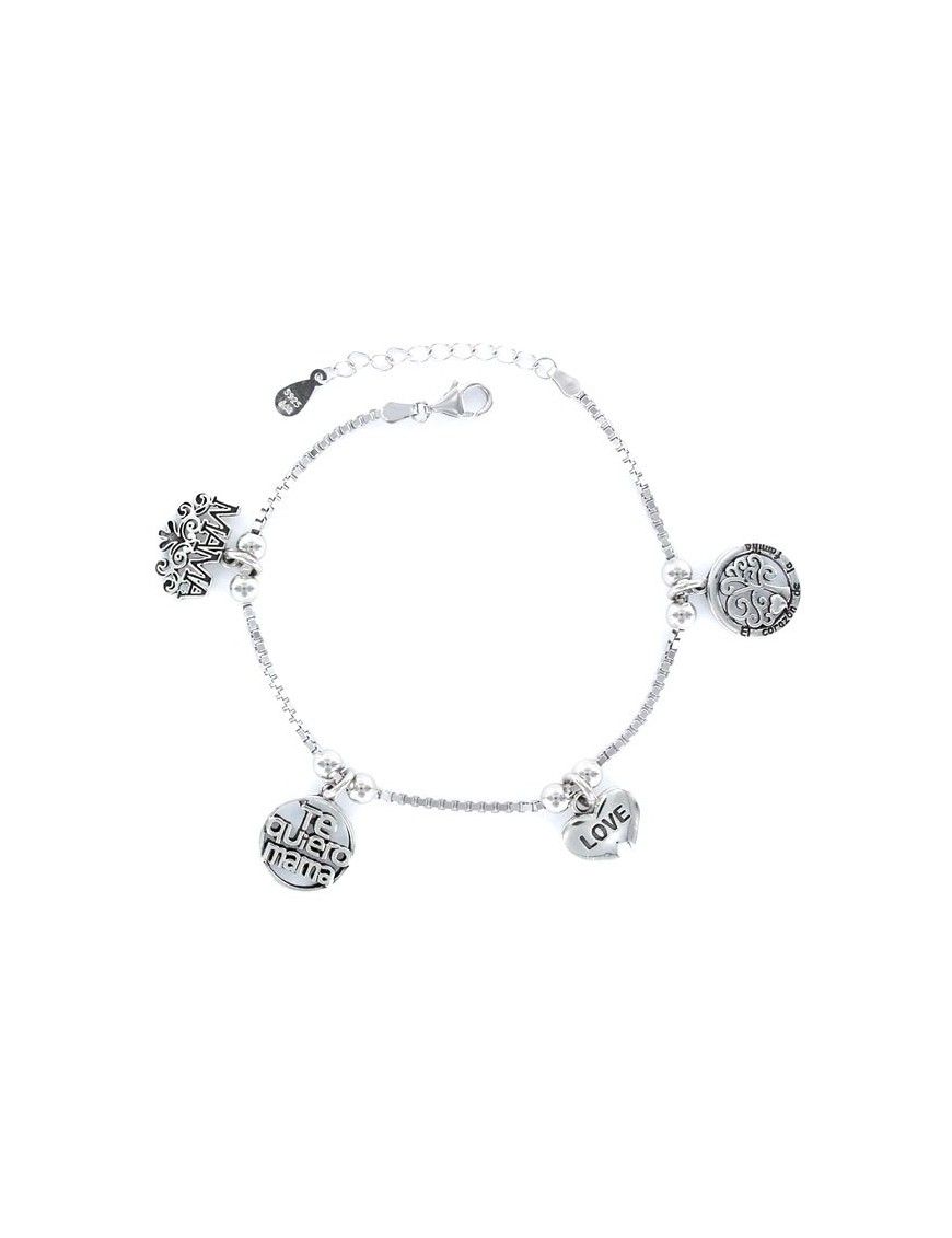 Pulsera Plata Mujer Tu eres lo más Mamá 4 colgantes 9101861