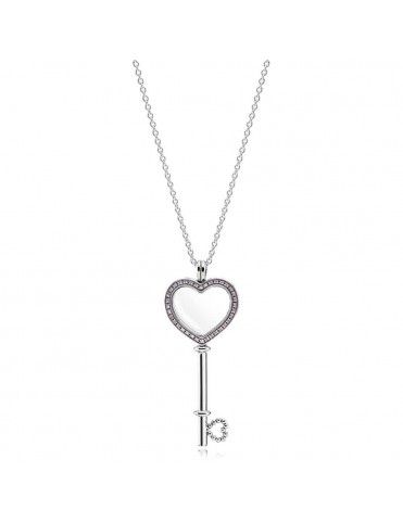 Collar Pandora Plata Locket llave corazón+ 2 petites 396584FPC-80&7965698&793668