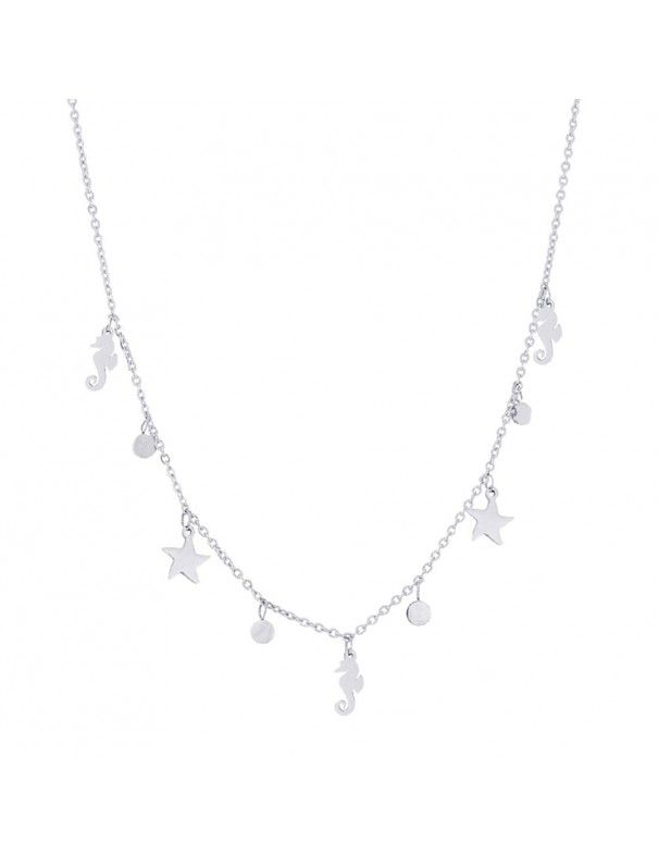 Collar Anartxy Acero Mujer COA517PT Estrellas y caballito de mar