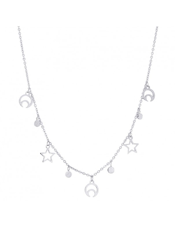 Collar Anartxy Acero Mujer COA519PT Estrellas y lunas
