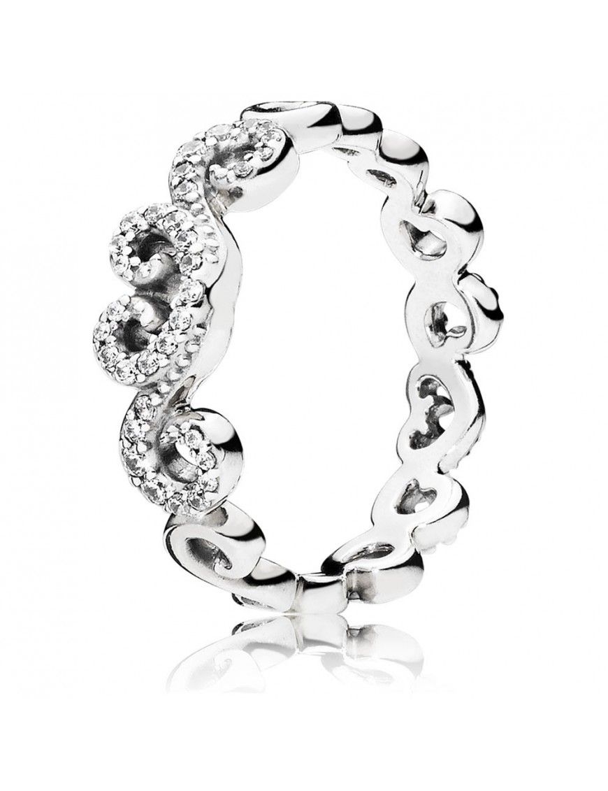 Anillo Pandora Plata Remolinos de Corazón 197117CZ-54