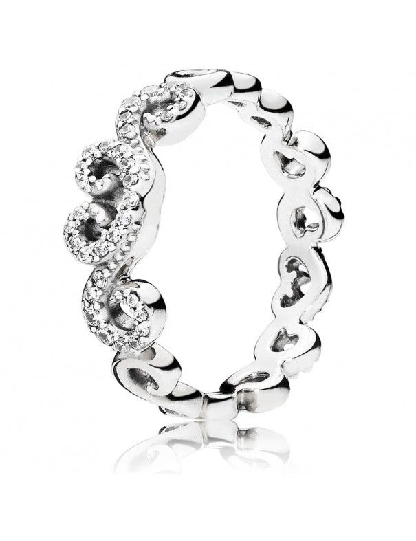 Anillo Pandora Plata Remolinos de Corazón 197117CZ-54